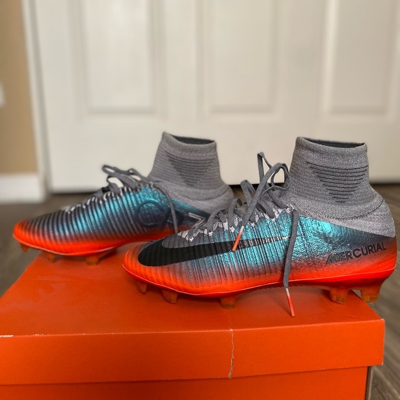 High Top Nike Mercurial Superfly 5 FG Soccer Cleats Metallic Hematite/Wolf Grey main image 5